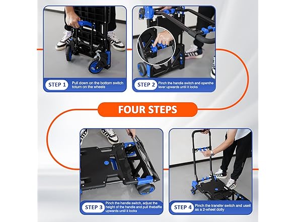 2-in-1 Folding Hand Truck Dolly 330 lb