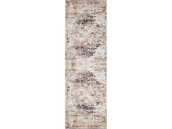 Superior Distressed Medallion Machine Washable Indoor Area Rug