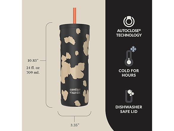 Contigo x Ally Love Streeterville Tumbler, 24oz, Licorice