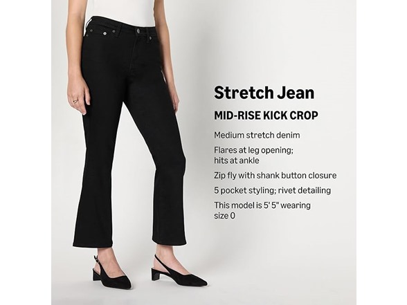 Amazon Essentials Womens Mid Rise Kick Crop Jean
