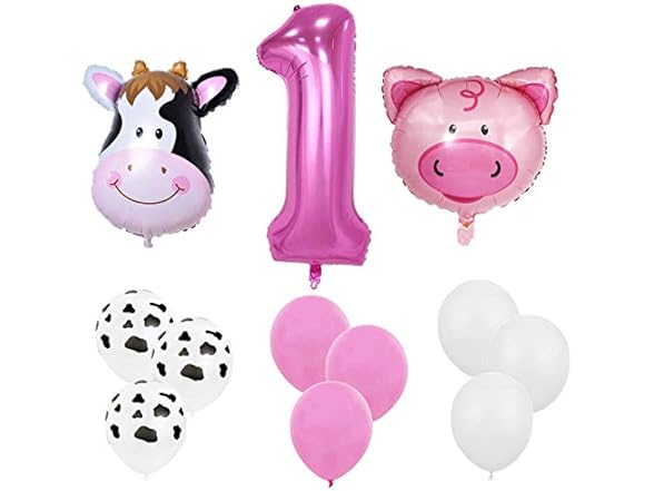 InBy 18pcs Farm Animal Balloons