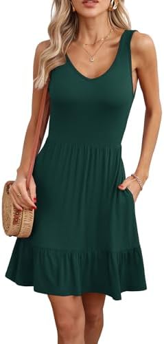 Women's Sleeveless V Neck Sundress