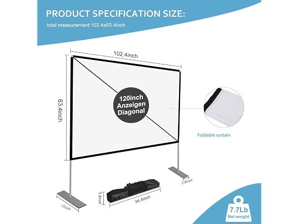 HOIN 120" 4K Outdoor/Indoor Projector Screen