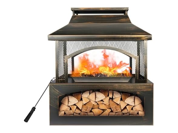 Red Mountain Valley 37" Fire Pits with Wood Storage
