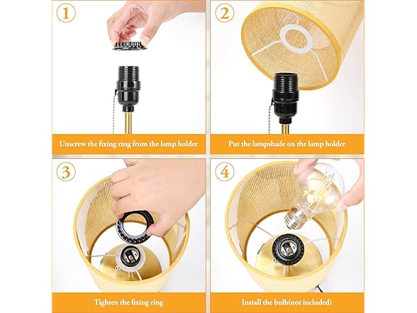 Lakumu 2 Pack Table Lamps w/USB, Yellow