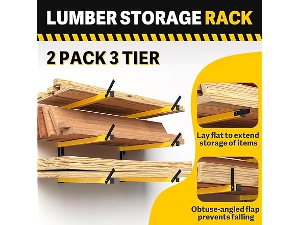 GREENER Lumber Storage Rack Folding w/ 3-Levels, 2 Ct