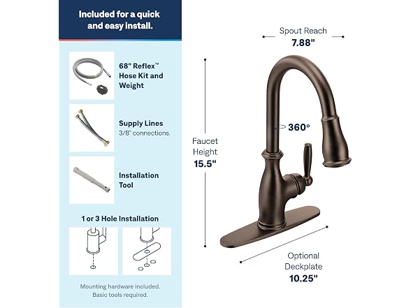 Moen Brantford Oil Rubbed Bronze Traditional One-Handle
