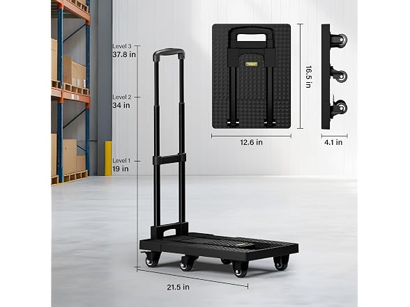 Folding Hand Truck Dolly 6-Wheel 440lbs