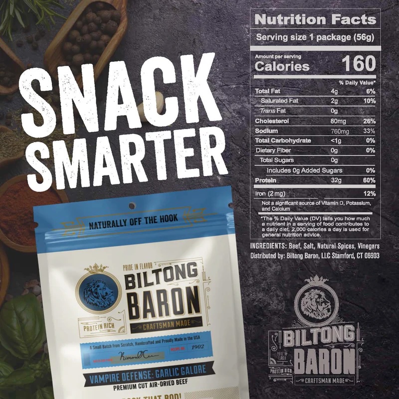 (6pk) Biltong Baron Premium Air-dried Beef Best Sellers - Gallery 16