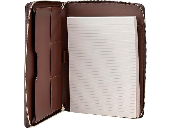 Gallaway Leather Genuine Leather Zippered Portfolio Organizer