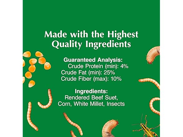 C&S Insect Suet Treat Cakes for Wild Birds