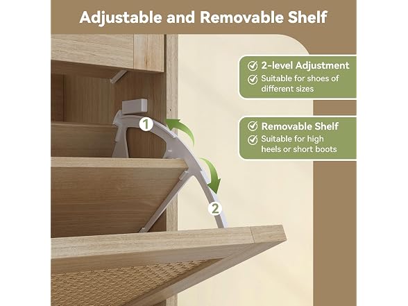 dainslef Shoe Storage Cabinet Oak
