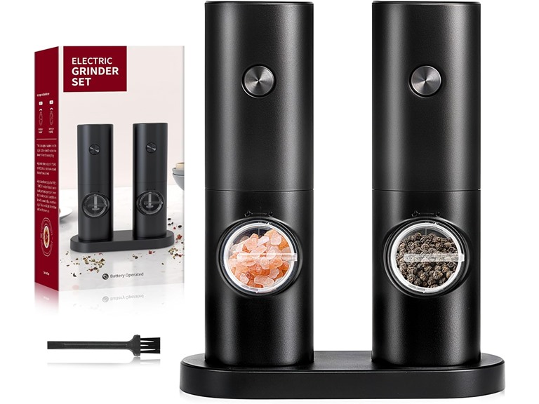 Simple Deluxe Electric Salt and Pepper Grinder Set