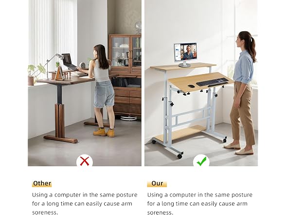 FAHKNS Small Standing Desk, Portable Stand Up Desk