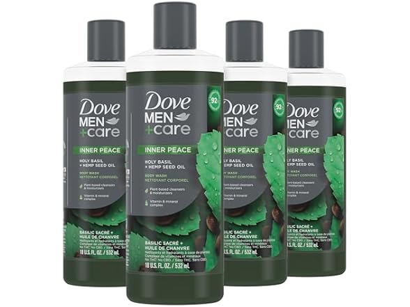 4 Pack Dove Men+Care Body Wash 18oz