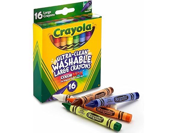 Crayola Ultra Clean Washable Crayons, Large 16Count