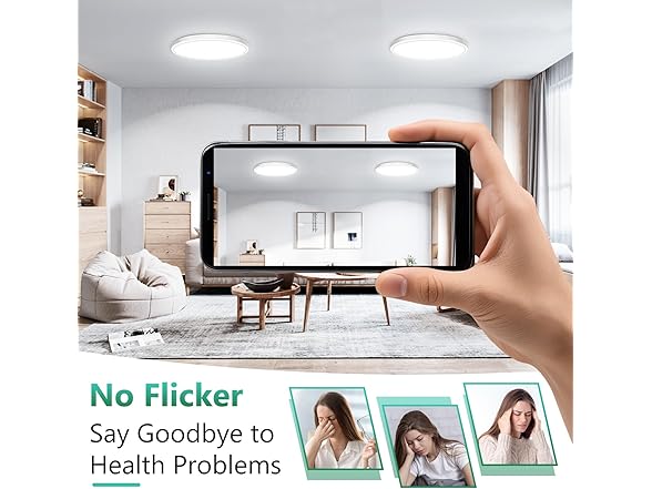 Brightever 12" 2 Pk LED Flush Mount Ceiling Light