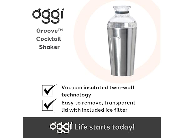 Oggi Groove Insulated Cocktail Shaker