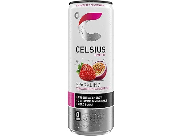 12pk CELSIUS Sparkling Strawberry Passionfruit