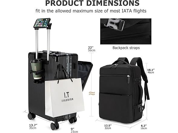 feilario 2 Piece Luggage Set