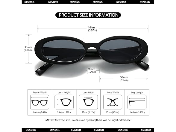 SUNBSR Retro Oval Sunglasses 2 Pack