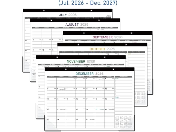 MaaIbok 2026-2027 Desk Calendar - 17" x 12" Ru
