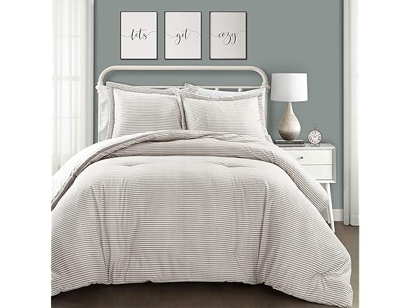 Lush Decor Stripe Reversible Cotton Comforter Set