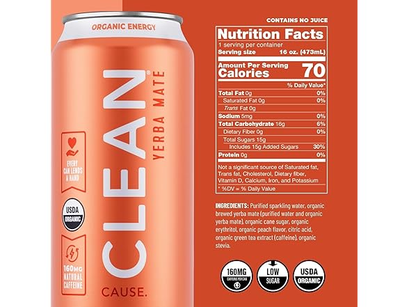 12PK CLEAN Cause Low Calorie Variety Pack Yerba Mate