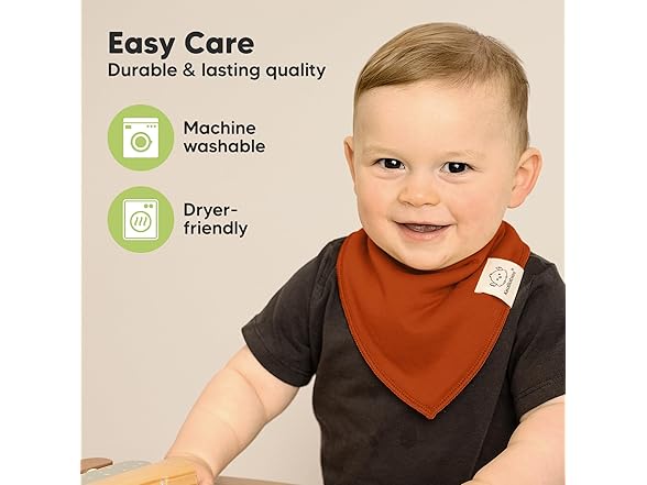 KeaBabies 8Pk Organic Baby Bandana Bibs-Hunter