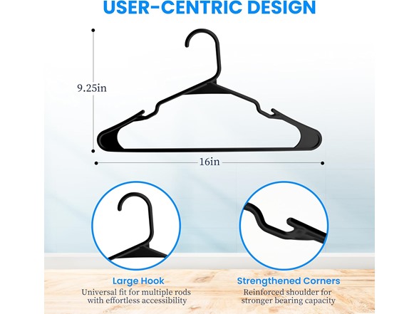 Simple Deluxe 30 Pack Plastic Hangers