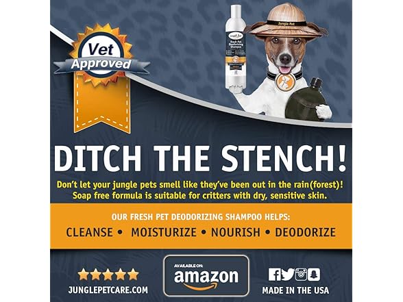 Jungle Pet Deodorizing Dog Shampoo, 16oz