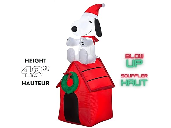 48" Inflatable Snoopy Doghouse Gemmy