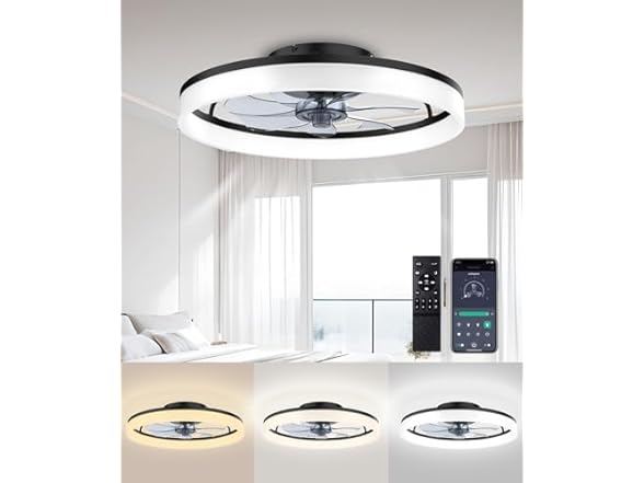 AQUBT 20" Modern Low Profile Ceiling Fan