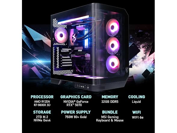msi Vision ZS 9NVP-2068US (R7 9800X3D, RTX 5070)