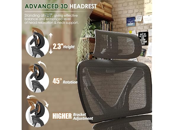 Ergonomic Office Chair, Big and Tall, Grey