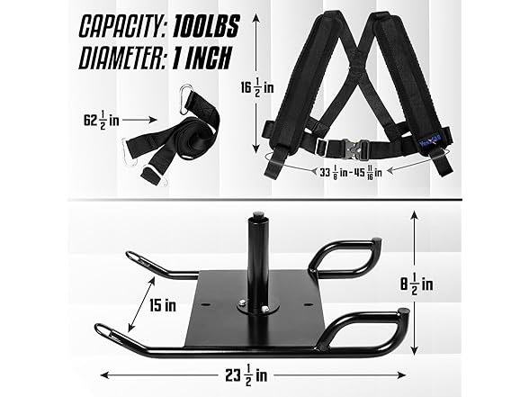 Yes4All Weighted Training Pull Sled with Vest Set