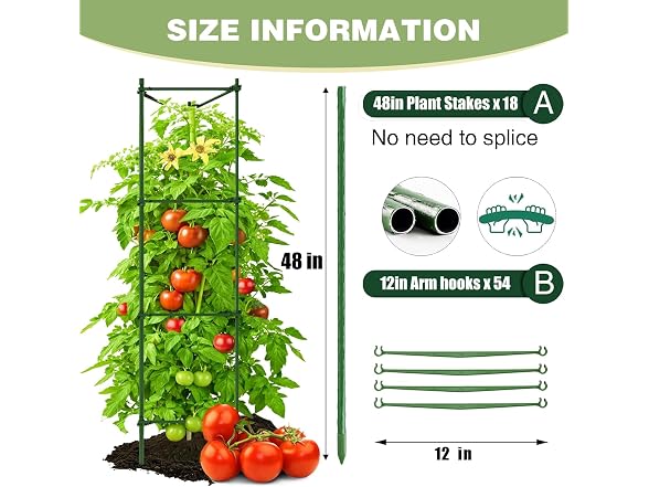 AUTOHAOL 6-Pack 48in Tomato Cage Garden