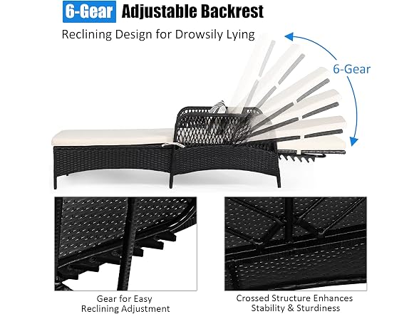 Tangkula Wicker Chaise Lounge Outdoor