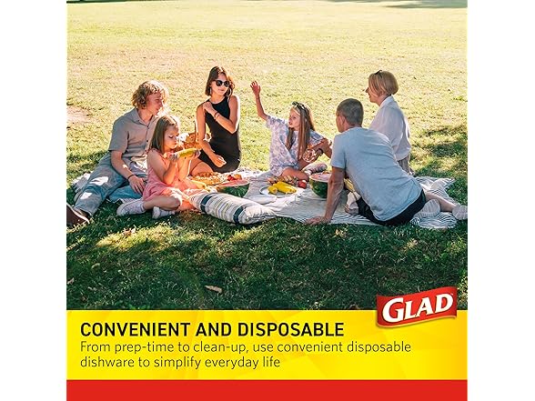 Glad Glad Everyday Clear Plastic Cups with Red, White, 
