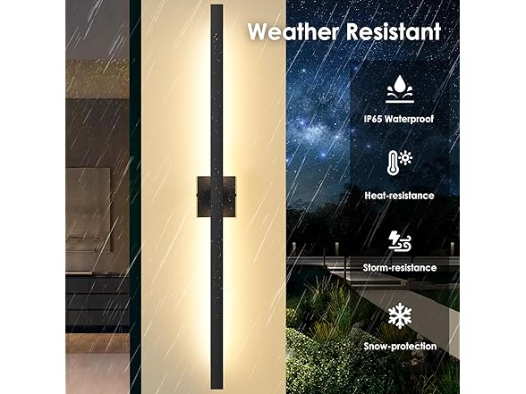 BesLowe 2-Pack 46.88" LED Outdoor Wall Lights