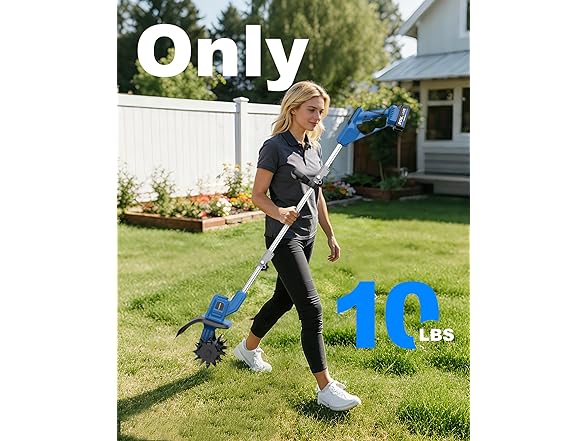 LUXTER Cordless Tiller 300RPM 2x4Ah