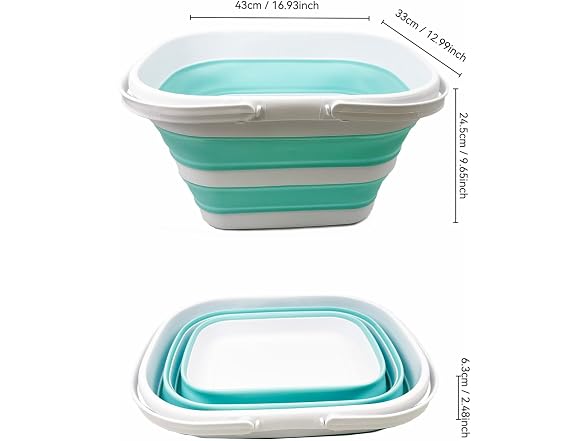 SAMMART Collapsible Tub with Handle 17L
