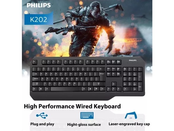 Philips Wired Keyboard + Mouse Combo