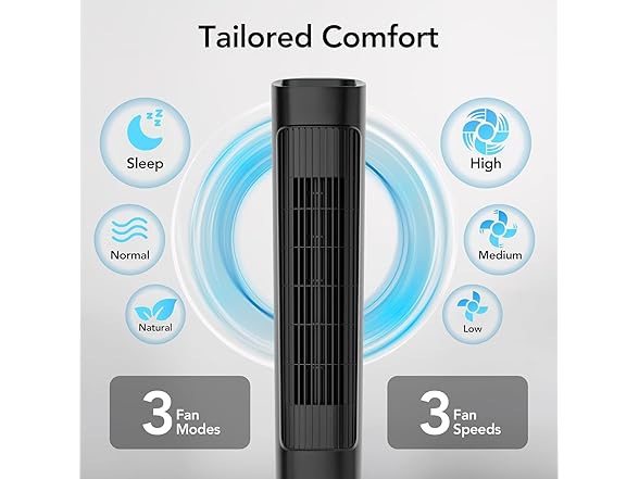 EZ-CHILL 36-in Tower Fan with Remote