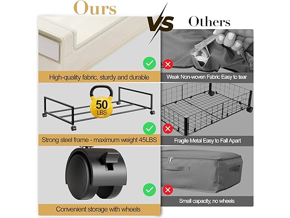 Beige Under the Bed Storage 2 Pack