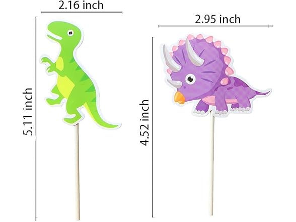 ALISSAR Baby Dinosaur Cupcake Toppers