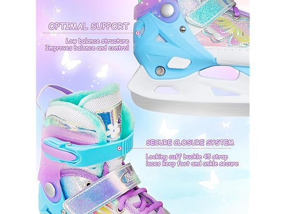 Butterfly Ice Skate For Kids Size Adjustable