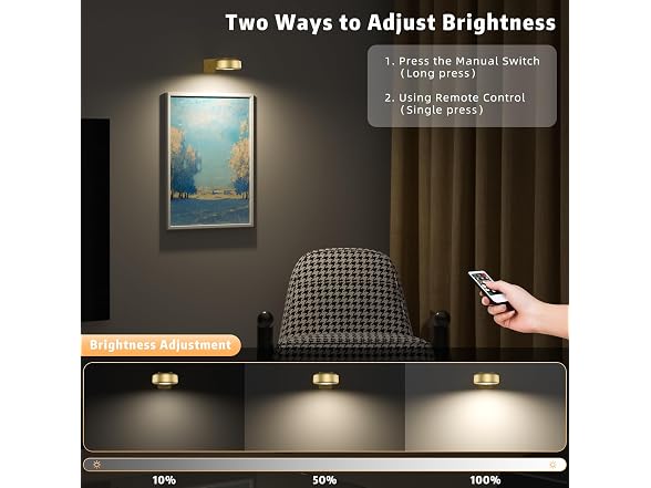 Lightbiz Picture Light Gold 3 Pcs