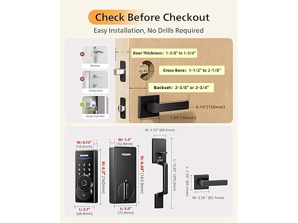 Philips WiFi Smart Lock with Front Door Handle Set