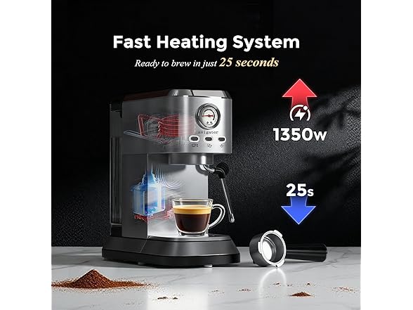 avigator Espresso Coffee Machine with Milk Frother